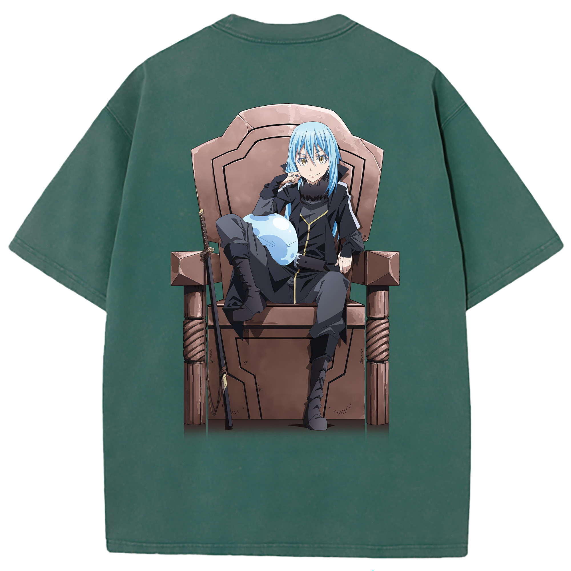 （画像用） 転スラ Regarding Reincarnated to Slime 綿100% ヴィンテージ風 半袖Tシャツ（背面プリント）